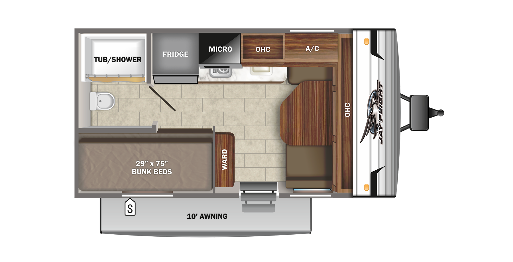 2022 JAYCO JAY FLIGHT 154BH, , floor-plans-day image number 0